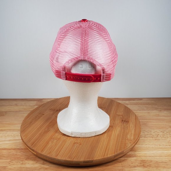 Support The Cure Hat Pink Purple Flower Ribbon Graphic Adj. Trucker Cap Wms OSFM - Picture 3 of 7